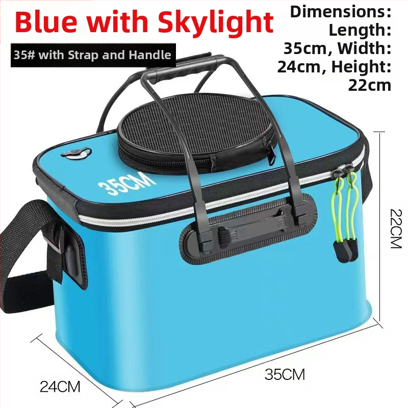 Kaasaskantav kalaämber kaanega hapnikupumbaga EVA paksendatud kalaämber eluskala kast kokkupandav kaasaskantav eluskalaämber looduslikuks kalapüügiks