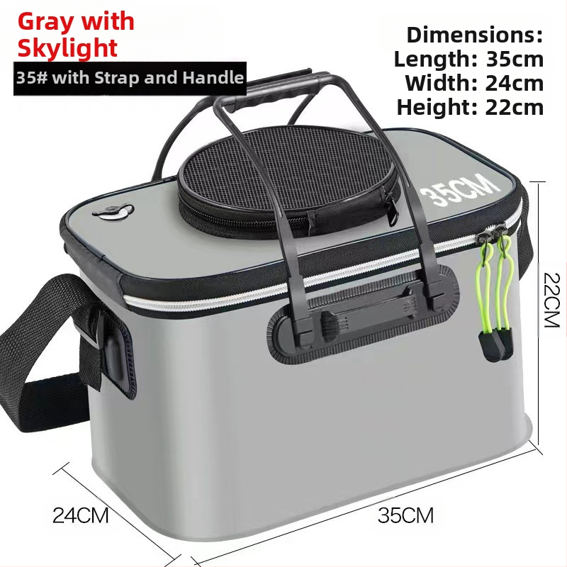 Kaasaskantav kalaämber kaanega hapnikupumbaga EVA paksendatud kalaämber eluskala kast kokkupandav kaasaskantav eluskalaämber looduslikuks kalapüügiks