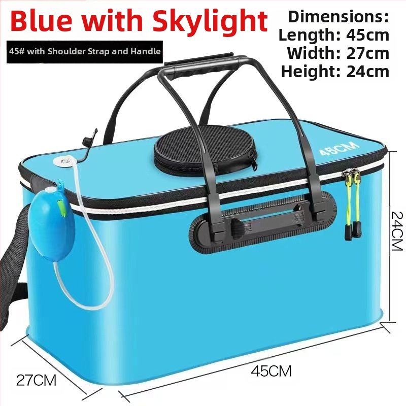 Kaasaskantav kalaämber kaanega hapnikupumbaga EVA paksendatud kalaämber eluskala kast kokkupandav kaasaskantav eluskalaämber looduslikuks kalapüügiks