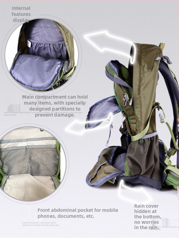 Ai Wangi välistingimustes sportimiseks mõeldud mägironimiseks ja matkamiseks mõeldud multifunktsionaalne ülikerge Oxfordi riidest 35-liitrine suure mahutavusega seljakott meestele ja naistele