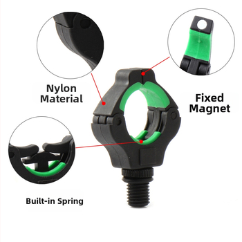 „Crossborder Jishi“ europietiško stiliaus bibliotekos žvejybos reikmenys, magnetiniai juodos ir žalios spalvos nailono plastikiniai spaustukai, magnetiniai laikikliai, galvutės priedai