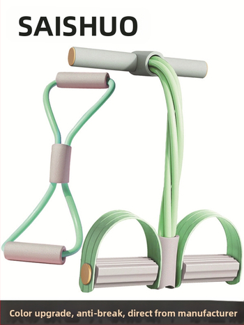 Pedalų tempimo spalvos derinimas Keturių vamzdžių 6 vijų pilvo tempimo atvira pečių graži nugara 8 simbolių tempimo virvė namų fitneso kostiumas