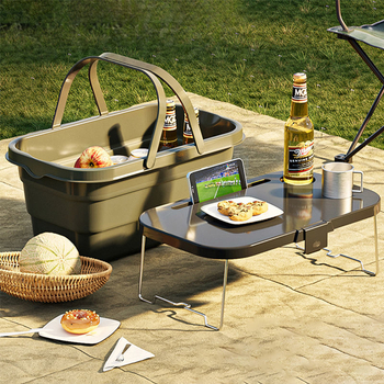 Sulankstomas lauko nešiojamas krepšys su dangčiu Nešiojamas sulankstomas spyruoklinis laikymo krepšys Maisto prekių krepšelis Iškylų krepšelis