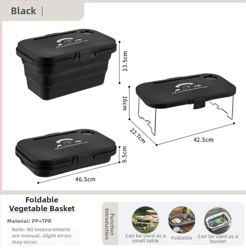 Sulankstomas lauko nešiojamas krepšys su dangčiu Nešiojamas sulankstomas spyruoklinis laikymo krepšys Maisto prekių krepšelis Iškylų krepšelis