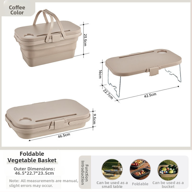 Sulankstomas lauko nešiojamas krepšys su dangčiu Nešiojamas sulankstomas spyruoklinis laikymo krepšys Maisto prekių krepšelis Iškylų krepšelis