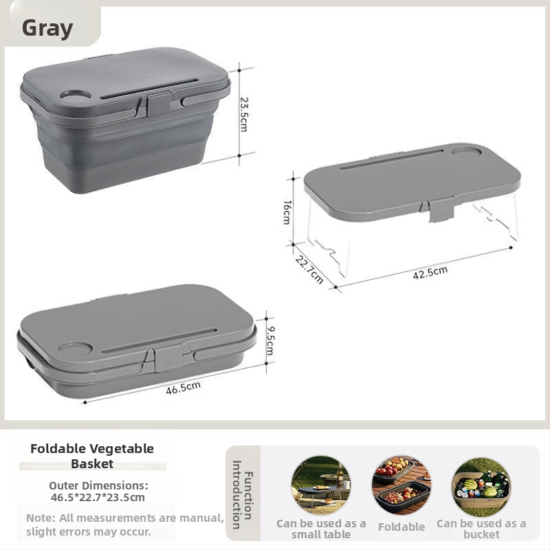 Sulankstomas lauko nešiojamas krepšys su dangčiu Nešiojamas sulankstomas spyruoklinis laikymo krepšys Maisto prekių krepšelis Iškylų krepšelis