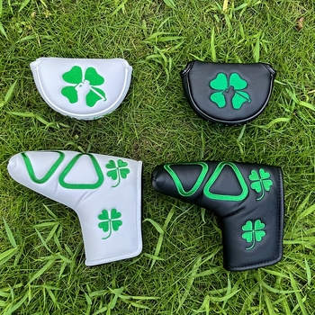 Κάλυμμα αμαξιού γκολφ Τετράφυλλο τριφύλλι Μικρό ημικύκλιο ίσιο Μονόχρωμο ξύλινο κάλυμμα ράβδου ώθησης Κάλυμμα κεφαλής μπάλας Προστατευτικό κάλυμμα κεφαλής μπάλας