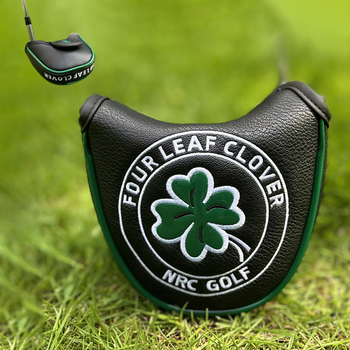 Κάλυμμα αμαξιού γκολφ Τετράφυλλο τριφύλλι Μικρό ημικύκλιο ίσιο Μονόχρωμο ξύλινο κάλυμμα ράβδου ώθησης Κάλυμμα κεφαλής μπάλας Προστατευτικό κάλυμμα κεφαλής μπάλας