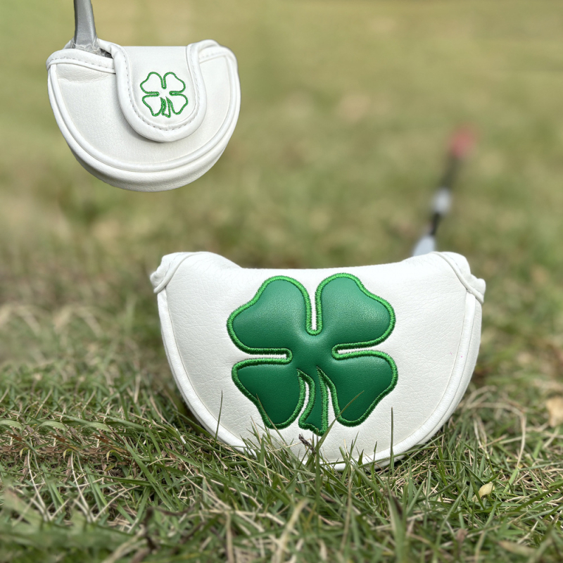 Golfo vežimėlio uždangalas, keturlapis dobilas, mažas pusapvalis, tiesus, vieno simbolio, medinis strypo stūmiklio uždangalas, galvutės uždangalas, rutulinės galvutės apsauginis uždangalas