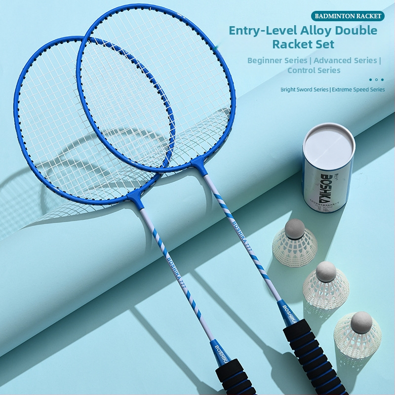 Бесткард бадминтон ракета оригинални стоки на едро двойна ударна гъба дръжка многоцветна сплав ракета за възрастни студенти поколение