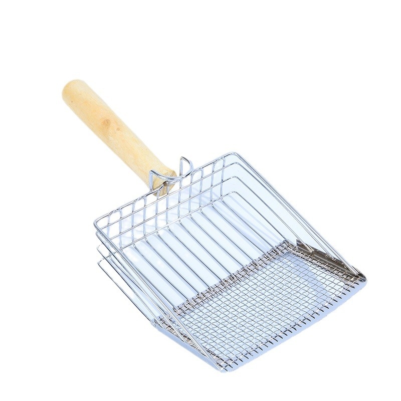 Kačių kraiko kastuvas, smulkių skylučių kastuvas, didelis metalinis nerūdijančio plieno kačių išmatų kastuvas, bentonito rūdos kačių kraiko kastuvo pagrindo artefaktas