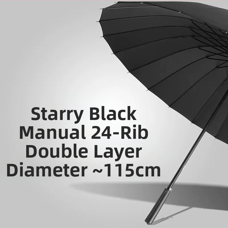24-dielny automatický dáždnik s dvojitým hákom a rovnou tyčou, veľkoobchodný slnečný dáždnik, reklamný dáždnik na mieru, vetruodolný, obchodný dáždnik s dlhou rukoväťou