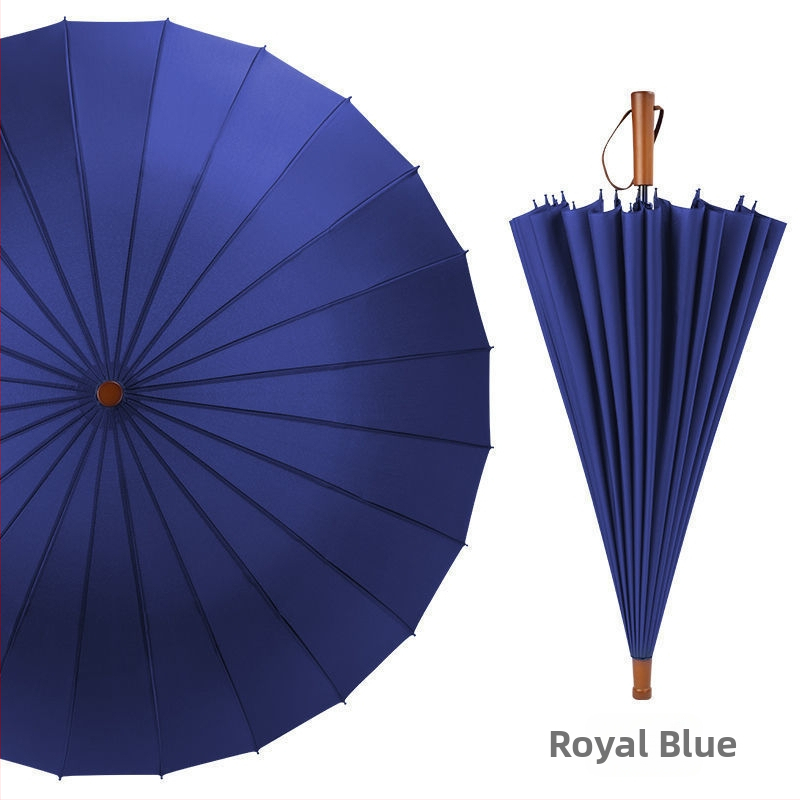 24-dielny automatický dáždnik s dvojitým hákom a rovnou tyčou, veľkoobchodný slnečný dáždnik, reklamný dáždnik na mieru, vetruodolný, obchodný dáždnik s dlhou rukoväťou