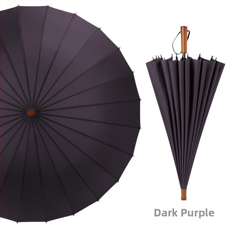 24-dielny automatický dáždnik s dvojitým hákom a rovnou tyčou, veľkoobchodný slnečný dáždnik, reklamný dáždnik na mieru, vetruodolný, obchodný dáždnik s dlhou rukoväťou