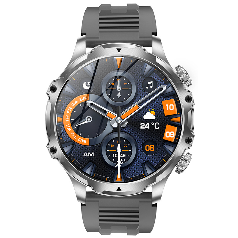 Трансграничен нов смарт часовник Ak75 с Bluetooth обаждане, измерване на пулса, кръвен кислород, кръвно налягане, външен, тристранен, мъжки фото часовник