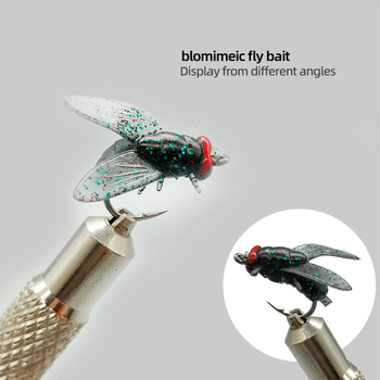 BLF raudongalvė muselė, minkštas masalas, PVC bioninis muselės kabliukas, blomieic muselės masalas, muselinei žvejybai skirtas masalas „Luya“