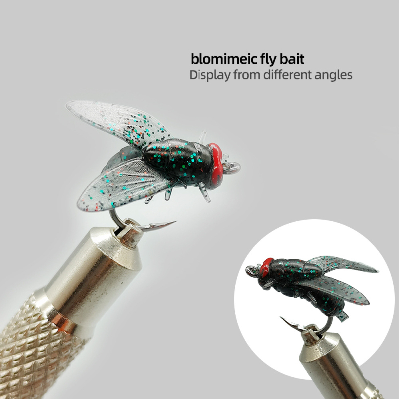 BLF raudongalvė muselė, minkštas masalas, PVC bioninis muselės kabliukas, blomieic muselės masalas, muselinei žvejybai skirtas masalas „Luya“