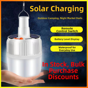 Saulės energija įkraunamas LED avarinis apšvietimas Naktinio turgaus mobiliojo prekystalio kempingo šviestuvas Lauko apšvietimas Pakabinamas šviestuvas Nuotolinio valdymo lemputė