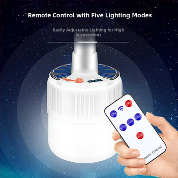 Saulės energija įkraunamas LED avarinis apšvietimas Naktinio turgaus mobiliojo prekystalio kempingo šviestuvas Lauko apšvietimas Pakabinamas šviestuvas Nuotolinio valdymo lemputė