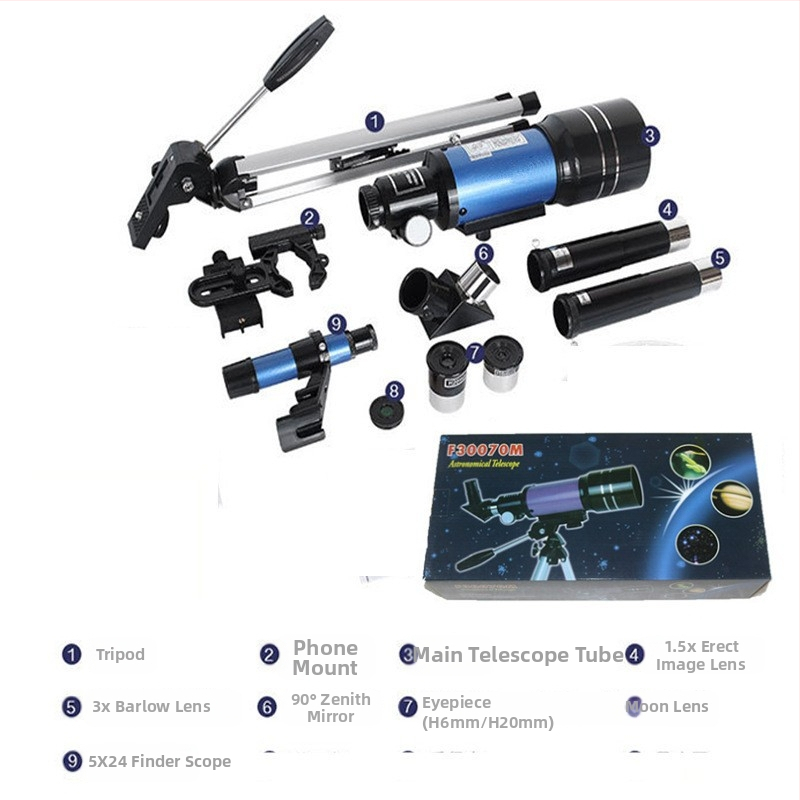 Astronomický ďalekohľad CrossBorder F30070M so zrkadlom na lov hviezd pre detské pozorovanie Mesiaca, veľkoobchodný predaj domáceho vonkajšieho ďalekohľadu s vysokým rozlíšením