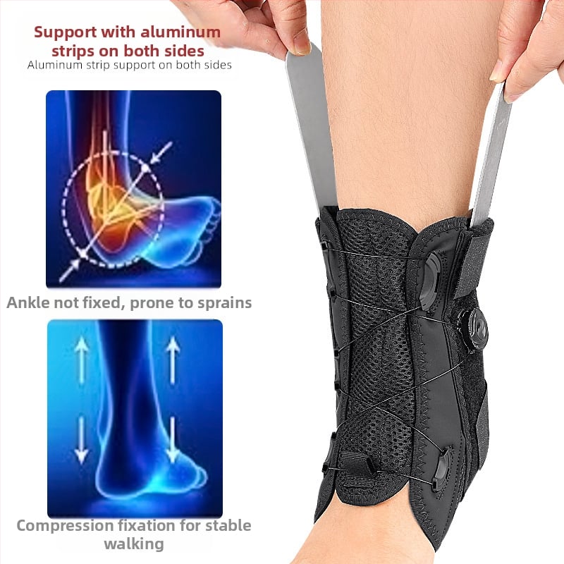 Копче за издърпване на въже, фиксиращ колан за глезен, ръчно регулиране, еластична алуминиева плоча, поддържаща връзка, бавно налягане, стабилна глезенна скоба