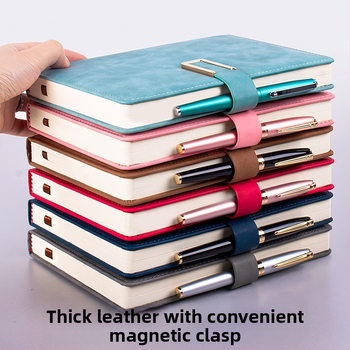 Σημειωματάριο από παχύ δέρμα με αγκράφα για επιχειρηματίες, απλούς φοιτητές, 5 βιβλία για συσκέψεις