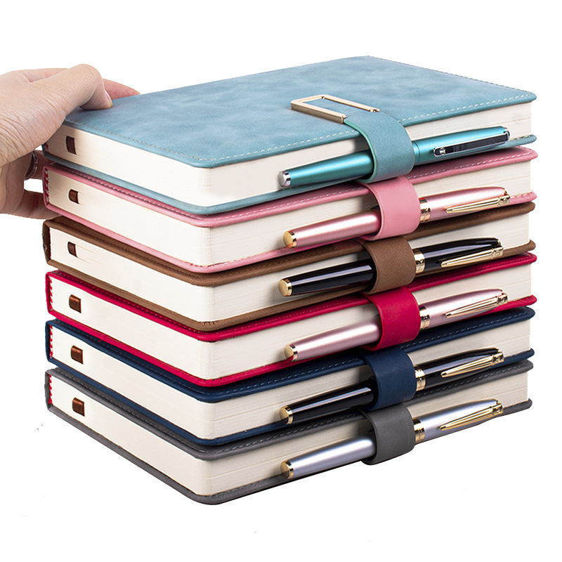Σημειωματάριο από παχύ δέρμα με αγκράφα για επιχειρηματίες, απλούς φοιτητές, 5 βιβλία για συσκέψεις