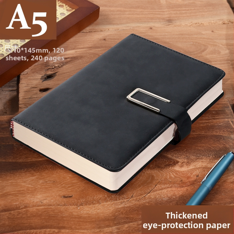 Σημειωματάριο από παχύ δέρμα με αγκράφα για επιχειρηματίες, απλούς φοιτητές, 5 βιβλία για συσκέψεις