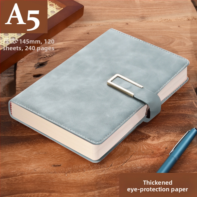 Σημειωματάριο από παχύ δέρμα με αγκράφα για επιχειρηματίες, απλούς φοιτητές, 5 βιβλία για συσκέψεις