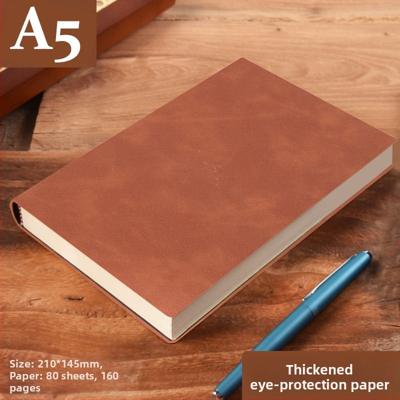 Σημειωματάριο από παχύ δέρμα με αγκράφα για επιχειρηματίες, απλούς φοιτητές, 5 βιβλία για συσκέψεις