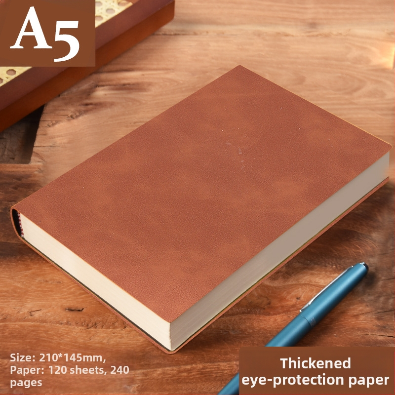 Σημειωματάριο από παχύ δέρμα με αγκράφα για επιχειρηματίες, απλούς φοιτητές, 5 βιβλία για συσκέψεις