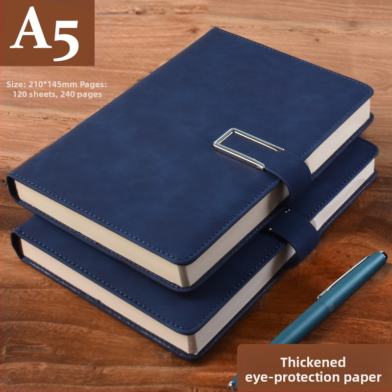 Σημειωματάριο από παχύ δέρμα με αγκράφα για επιχειρηματίες, απλούς φοιτητές, 5 βιβλία για συσκέψεις