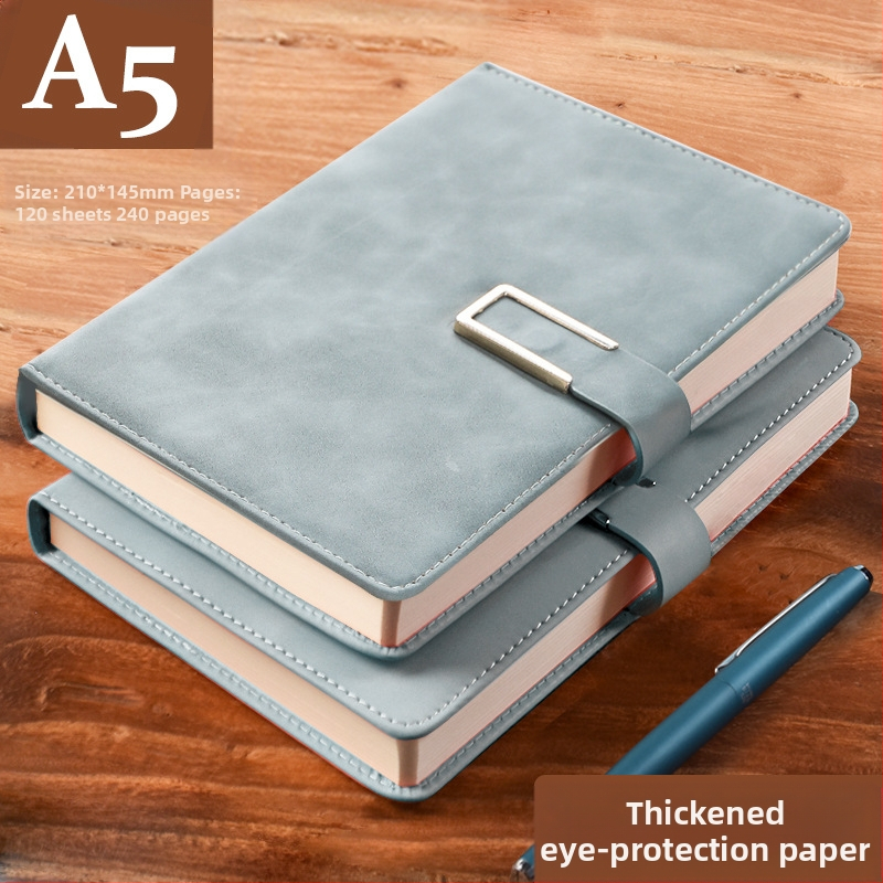 Σημειωματάριο από παχύ δέρμα με αγκράφα για επιχειρηματίες, απλούς φοιτητές, 5 βιβλία για συσκέψεις