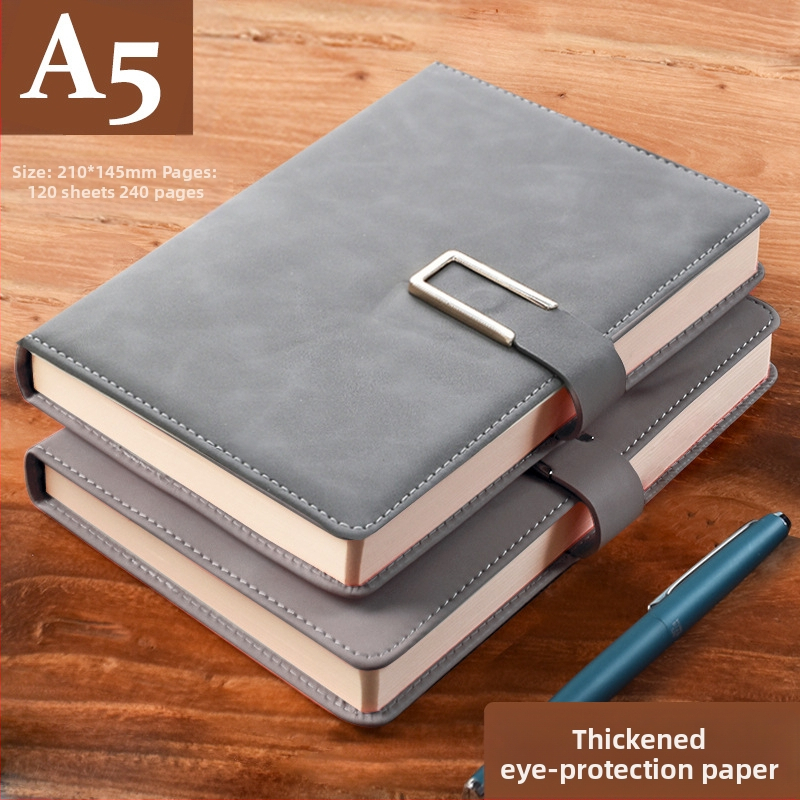 Σημειωματάριο από παχύ δέρμα με αγκράφα για επιχειρηματίες, απλούς φοιτητές, 5 βιβλία για συσκέψεις