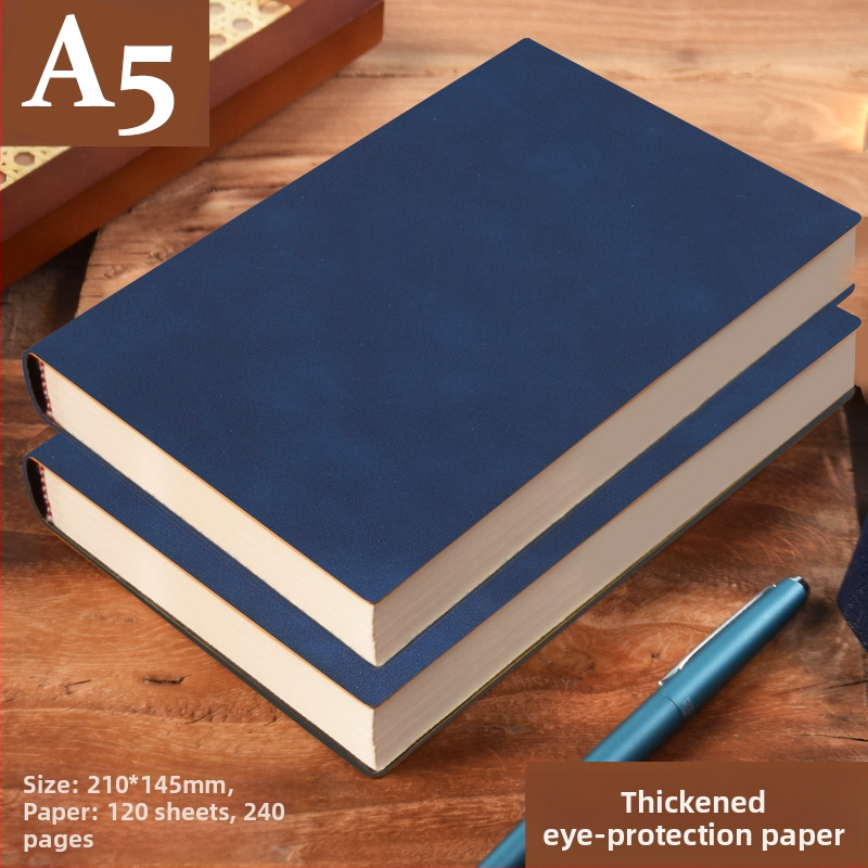 Σημειωματάριο από παχύ δέρμα με αγκράφα για επιχειρηματίες, απλούς φοιτητές, 5 βιβλία για συσκέψεις