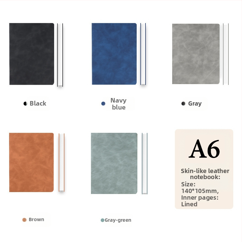 Σημειωματάριο από παχύ δέρμα με αγκράφα για επιχειρηματίες, απλούς φοιτητές, 5 βιβλία για συσκέψεις
