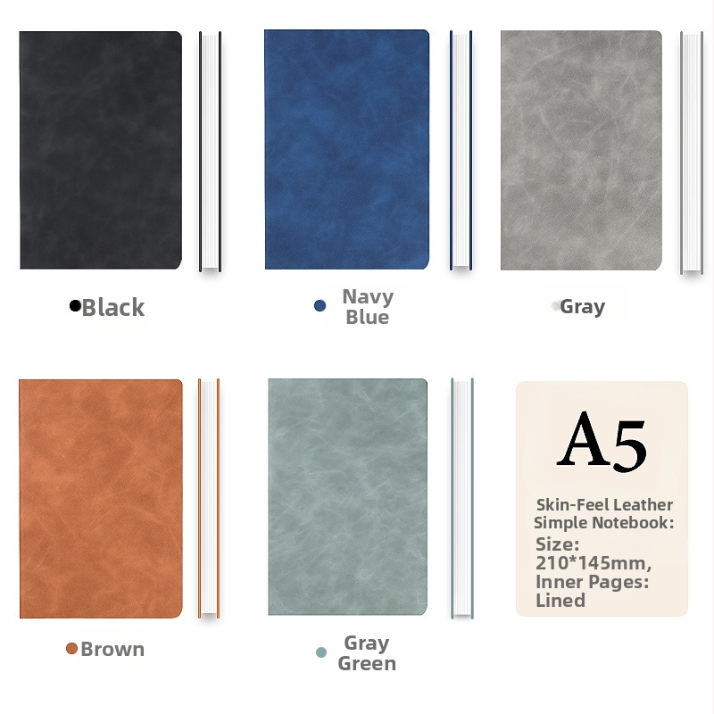 Σημειωματάριο από παχύ δέρμα με αγκράφα για επιχειρηματίες, απλούς φοιτητές, 5 βιβλία για συσκέψεις