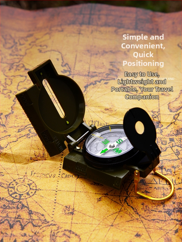 Компас за оцеляване на открито, многофункционален, лесен за носене, пластмасов, насочен, тактически компас, компас North DC45-2A