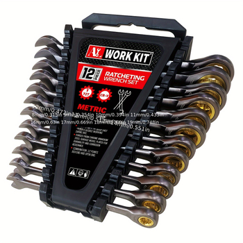 Комплект от 12 фиксирани метрични гаечни ключове, хром-ванадиева стомана, за електронна търговия