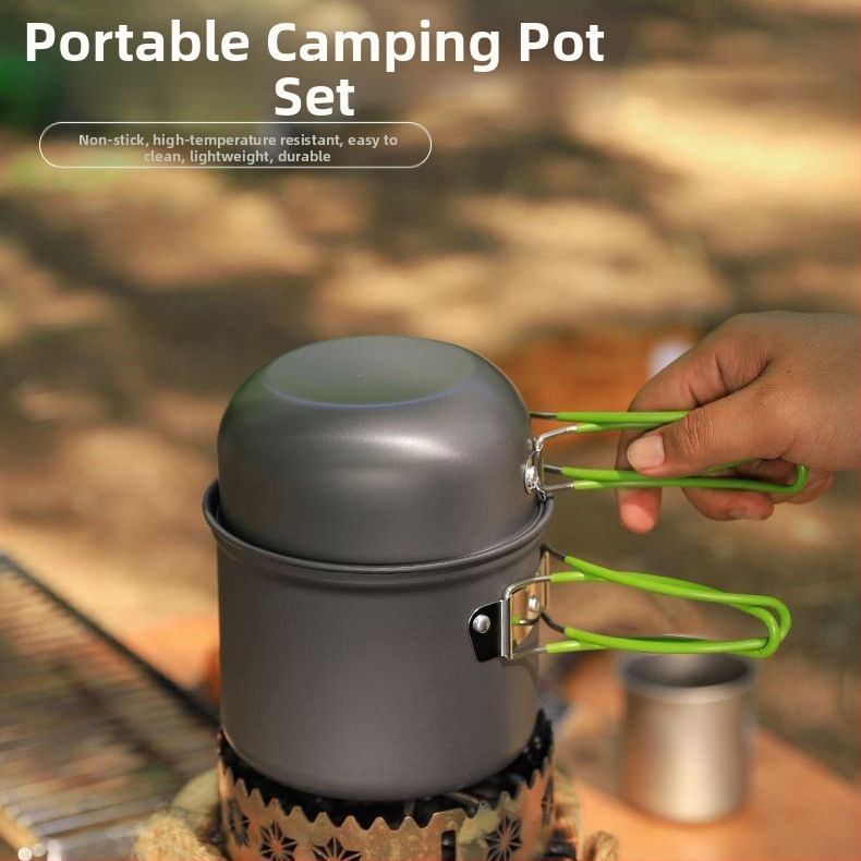 Āra viena plīts katls kempinga piknika komplektam, īpaši viegls, pārnēsājams bļodas katls piknikam