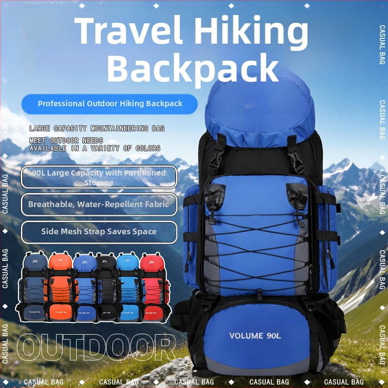 Mägironimiskott, suure mahutavusega 90L, õueseljakott, vetthülgav matkamine, telkimine, reisimine, seljakott meestele, hoiureisikott