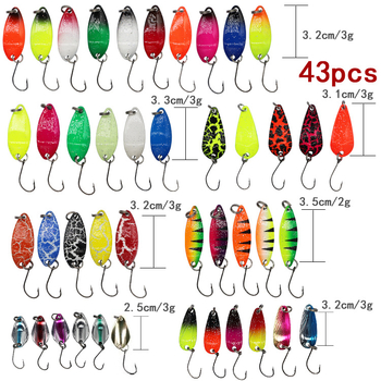 Hulgimüük 43/12 tükki metallist lusikakujulisi litreid, värvilised ühe konksuga hobuse suuga litrite komplekt laos