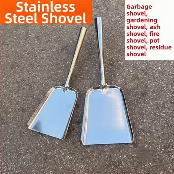 Nerūdijančio plieno sustorintas puodų kastuvas Senovinis ilga rankena Didelis ir mažas ugnies kastuvas Anglies kastuvas Buitinių šiukšlių valymo kastuvas Mūrininko kastuvas Pelenų traukimo kastuvas