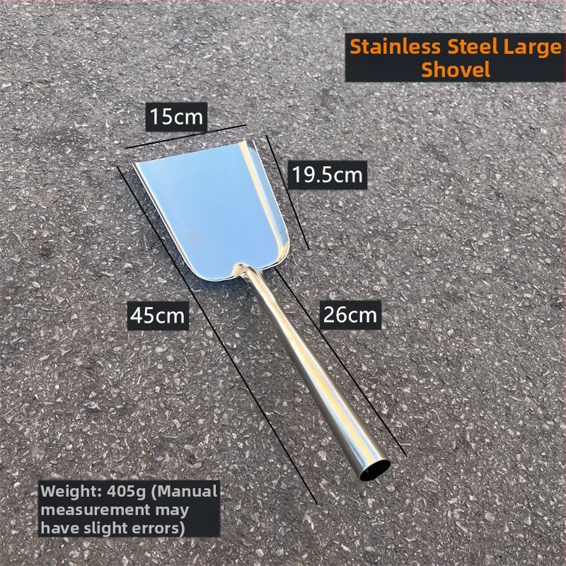 Nerūdijančio plieno sustorintas puodų kastuvas Senovinis ilga rankena Didelis ir mažas ugnies kastuvas Anglies kastuvas Buitinių šiukšlių valymo kastuvas Mūrininko kastuvas Pelenų traukimo kastuvas