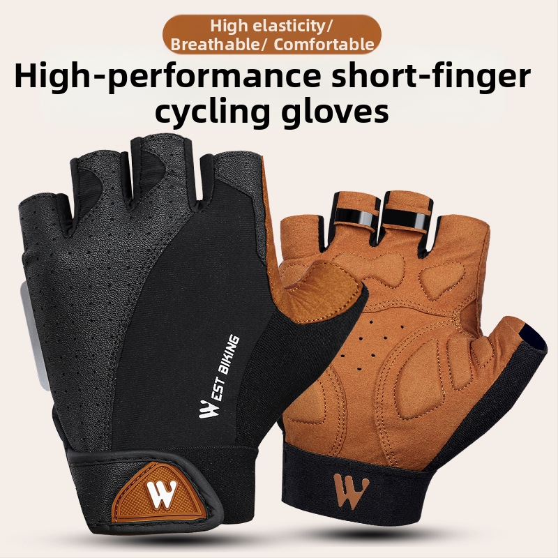 „Western Rider“ jojimo pirštinės, pusės piršto dviračio motociklo dviračio trumpo piršto jojimo pirštinės, amortizuojančios ir neslystančios.