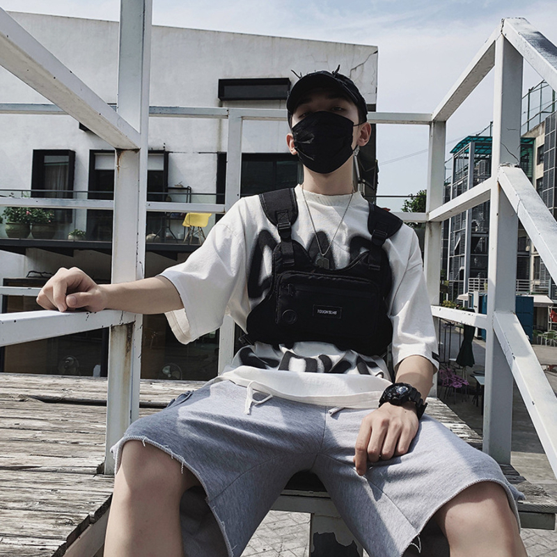 Piiriülene tänava meeste ja naiste rinnakott uus funktsionaalne tööriistakomplekt taktikaline kott mood vest paaridele jooksuspordikott