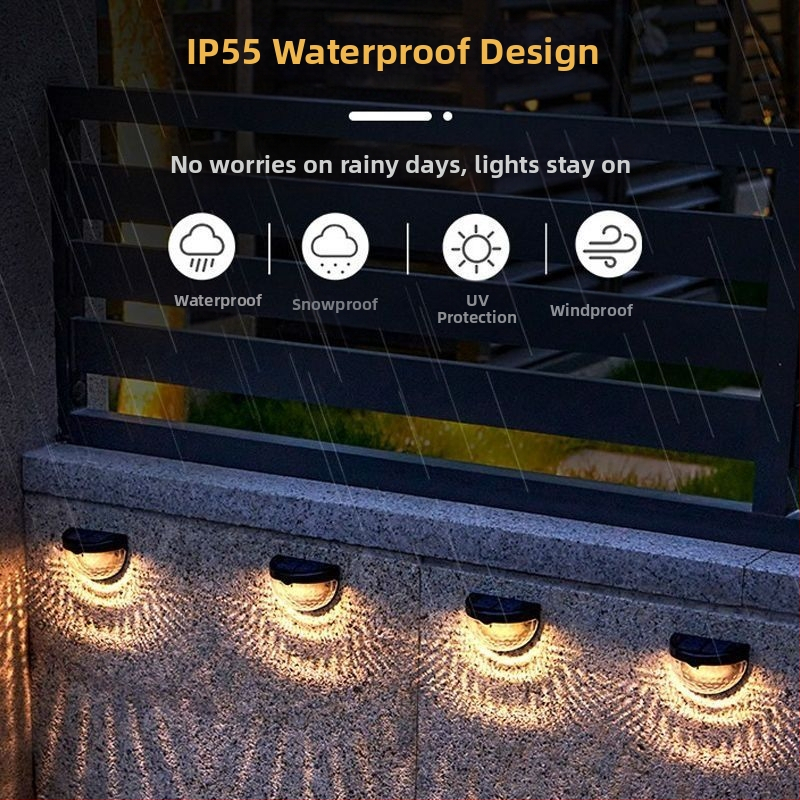 Водоустойчива колекция от индукционни лампи за ограда от десет хиляди души, романтична стенна лампа за двор, външна слънчева стъпаловидна лампа