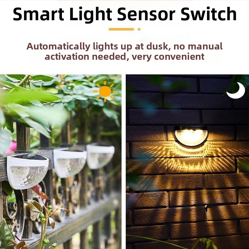 Водоустойчива колекция от индукционни лампи за ограда от десет хиляди души, романтична стенна лампа за двор, външна слънчева стъпаловидна лампа