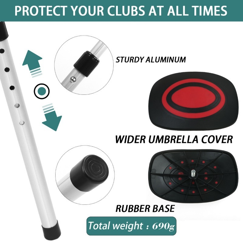 Nagykereskedelmi négyrészes golflabdazsák-tartó, többszínű, opcionális alumíniumötvözetből készült, behúzható labdazsák-tartórúd-gyártók