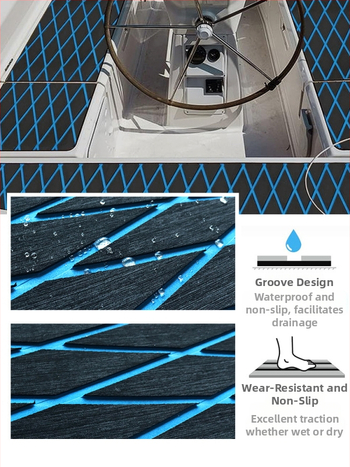 Jahtas pretslīdes grīdas airu dēlis, pretslīdes aizsargpēdu paliktnis, kajaku piederumi, romba tīkkoka jūras EVA grīdas paklājiņš